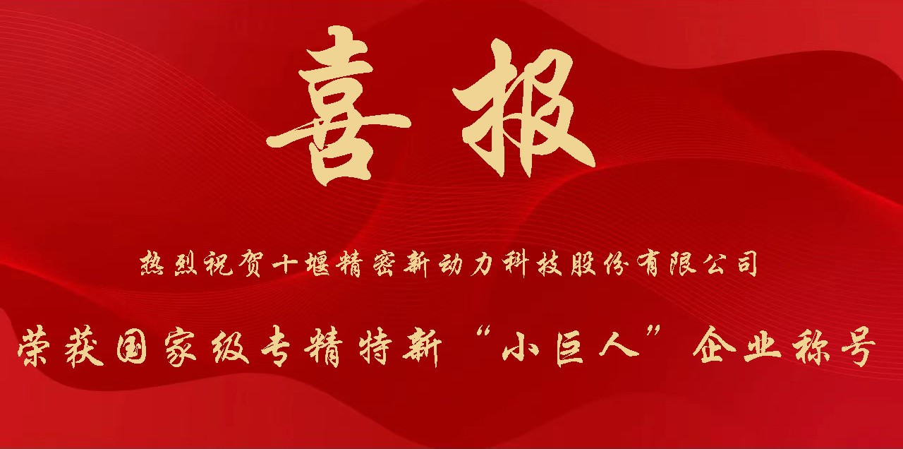 喜報(bào)|精密新動力榮獲國家級專精特新“小巨人”企業(yè)稱號